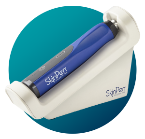 Close-up of SkinPen microneedling device